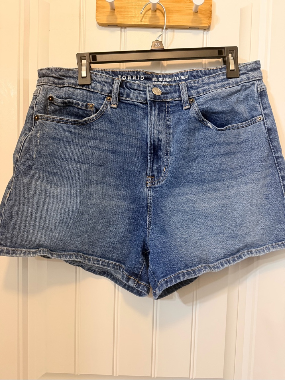torrid Medium Blue High-Rise Relaxed Jean Shorts